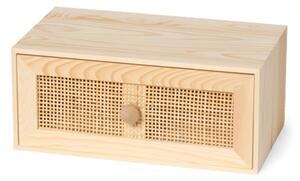 Bedside table - Pinewood/rattan/plywood. 35 x 20 x 15 cm. - Nature - Søstrene Grene