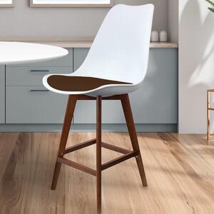 Fusion Living Soho White Plastic Bar Stool