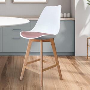 Fusion Living Soho White Plastic Bar Stool