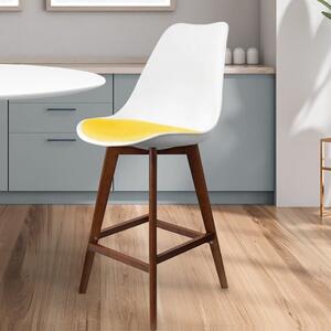 Fusion Living Soho White Plastic Bar Stool