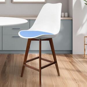 Fusion Living Soho White Plastic Bar Stool