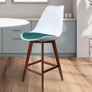 Fusion Living Soho White Plastic Bar Stool