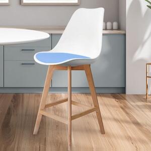 Fusion Living Soho White Plastic Bar Stool