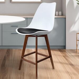 Fusion Living Soho White Plastic Bar Stool