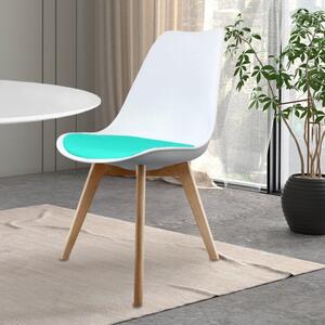 Fusion Living Soho White Plastic Dining Chair with Squared Legs