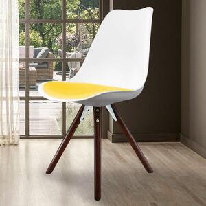 Fusion Living Soho White Plastic Dining Chair with Pyramid Legs