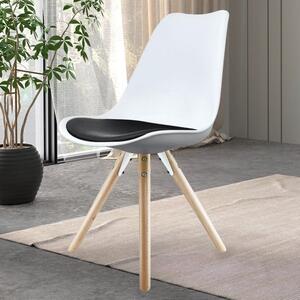 Fusion Living Soho White Plastic Dining Chair with Pyramid Legs