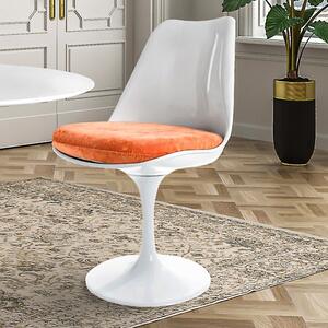 Fusion Living White Tulip Dining Chair with Luxurious Cushion