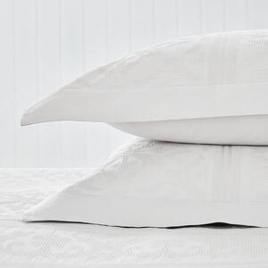 Dorma Purity Paloma 100% Cotton White Oxford Pillowcase Pair