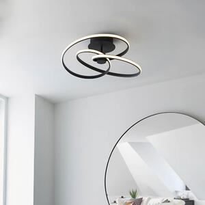 Endon 97633 Dune LED Semi Flush Ceiling Light In Textured Black With White Silicone Diffuser
