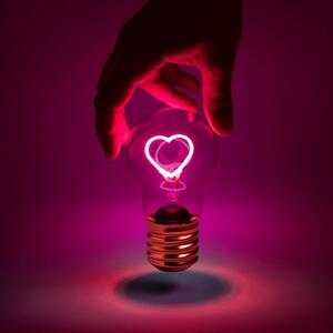 Cordless Rechargeable Heart Lightbulb Shaped Night Light