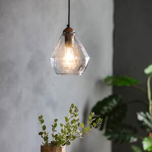 Endon 95462 Ebbe Ceiling Pendant Light In Antique Gold With Clear Glass Shade