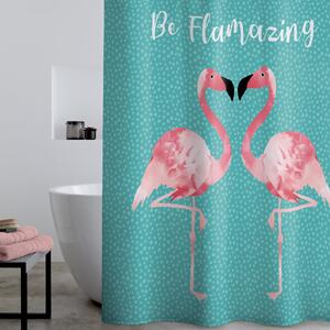 Catherine Lansfield Flamingo Shower Curtain Teal (Blue)