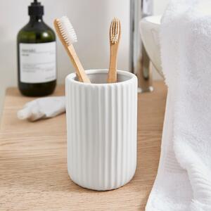 Ceramic Ribbed Tumbler White