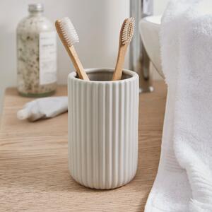 Ceramic Ribbed Tumbler Silver