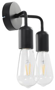 Wall Light with Filament Bulbs 2 W Black E27