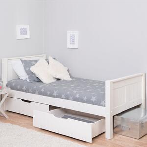 Stompa Pine Bed with 2 Underbed Drawers White