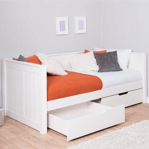 Stompa Pine Day Bed with 2 Underbed Drawers White