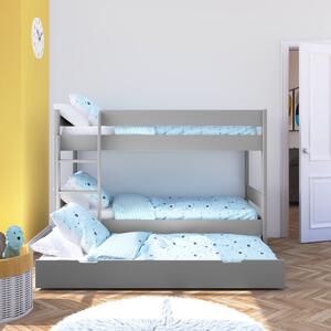 Stompa Compact Wooden Bunk Bed With Open Trundle Grey