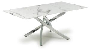 Avon Coffee Table In White Marble Effect With Chrome Legs