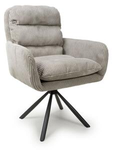 Cadott Swivel Corduroy Fabric Dining Chair In Mink