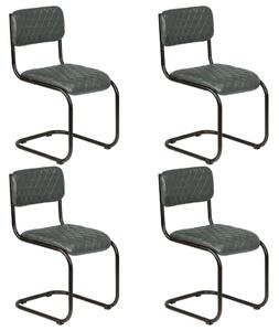 275784 Dining Chairs 4 pcs Real Leather Grey (2x246378)