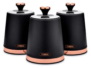 Tower Cavaletto Set of 3 Canisters Black