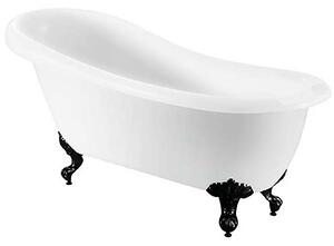 Bathstore Kingham Slipper Roll Top Bath with Black Feet