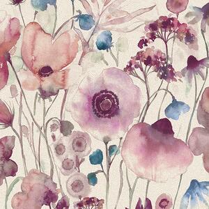 Voyage Maison Hibbertia Linen Printed Cotton Fabric Fuchsia