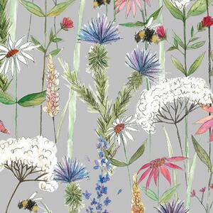 Voyage Maison Hermione Printed Cotton Fabric Silver