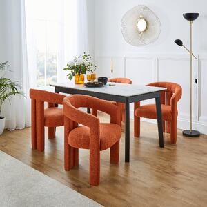 Lucilla Dining Chair, Boucle Orange