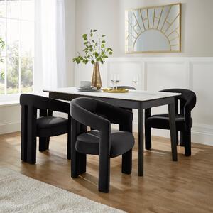 Lucilla Dining Chair, Velvet Black
