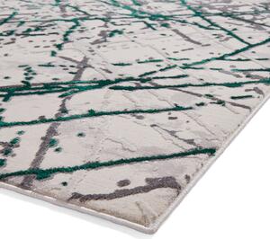 Artemis B8403A Metallic Effect Yarn Rug Green Silver