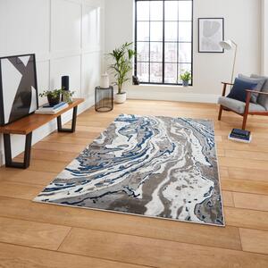 Apollo GR584 200cm x 290cm Metallic Effect Yarn Rug Grey Navy