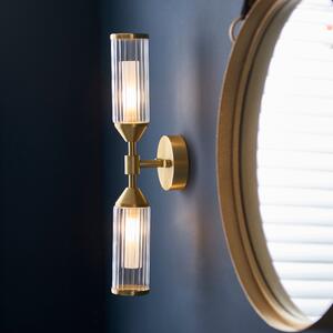 Vogue Bailey Ribbed 2 Light Wall Light Gold