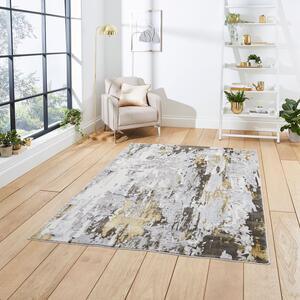 Apollo GR580 200cm x 290cm Metallic Effect Yarn Rug Grey Gold