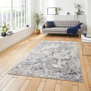 Apollo 2677 200cm x 290cm Metallic Effect Yarn Rug Grey Navy