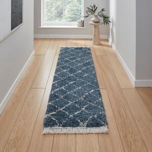 Boho 5413 Shaggy Runner 60cm x 230cm Blue