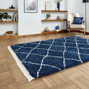 Boho 5413 Shaggy Rug Navy