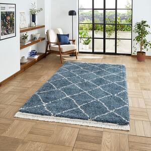 Boho 5413 Shaggy Rug Blue