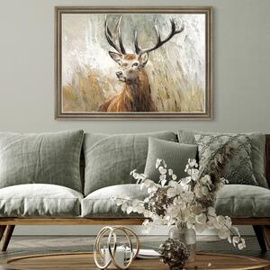 The Duke Stag Framed Canvas Brown