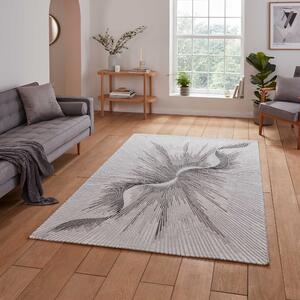 Creation 50156 Metallic Effect Yarn Rug Silver Beige