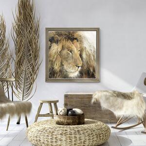Pride Lion Framed Canvas Gold