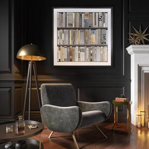 The Library Framed Print Grey