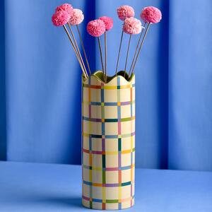 Raspberry Blossom Multi Coloured Vase White/Blue/Green