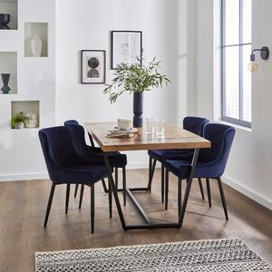 Montreal Set of 2 Dining Chairs, Velvet Ink (Blue)