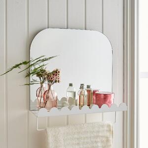 Heart and Soul Scalloped Mirror White