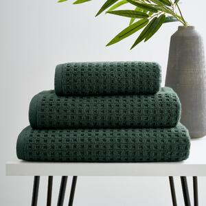 Forest Green Waffle 100% Cotton Towel Forest (Green)