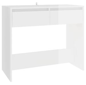 Console Table High Gloss White 89x41x76.5 cm Steel