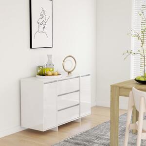 Sideboard with 3 Drawers High Gloss White 120x41x75 cm Engineered Wood